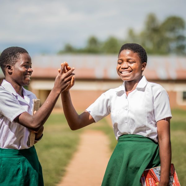 School girls holding group discussions after class lessons. These are the girls that are under the KIND Fund scholarship supported by UNICEF USA.